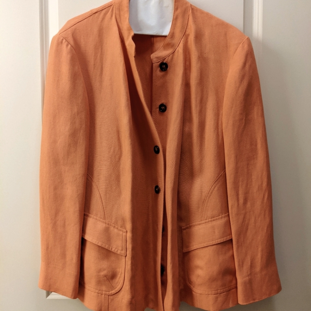 Anne Klein Orange Lightweight Blazer Size 18W